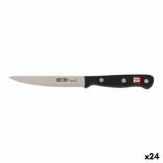 Coltello Pela Verdure Quttin Nero Argentato 12 cm (24 Unità)