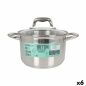 Pot with Glass Lid Quttin Caesar Steel ø 20 x 13,5 cm (6 Units)