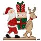 Decorative Figure Father Christmas Reindeer Brown Red Green Wood 5 x 26 x 22 cm (12 Units)