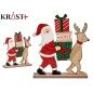 Decorative Figure Father Christmas Reindeer Brown Red Green Wood 5 x 26 x 22 cm (12 Units)