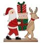 Decorative Figure Father Christmas Reindeer Brown Red Green Wood 5 x 26 x 22 cm (12 Units)