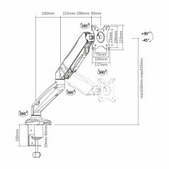 Supporto da Tavolo per Schermo Aisens DT27TSR-043 Nero 32" 13"