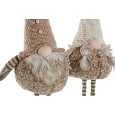 Christmas bauble Home ESPRIT Brown Beige Gnome 30 x 18 x 65 cm (2 Units)