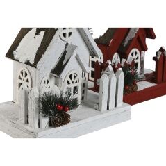 Christmas bauble Home ESPRIT White Red 27 x 18 x 56 cm (2 Units)