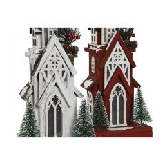 Christmas bauble Home ESPRIT White Red 16 x 14 x 63 cm (2 Units)