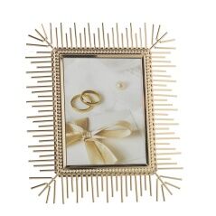 Cornice Portafoto Alexandra House Living Dorato Cristallo 27 x 2 x 32 cm