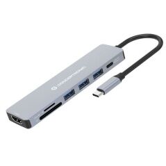 Hub USB Conceptronic 110519207101 Grigio Multicolore 100 W