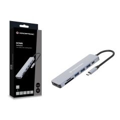 USB Hub Conceptronic 110519207101 Grey Multicolour 100 W