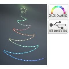 Decorazione luminosa Lifetime Albero di Natale LED RGB 66 x 87 cm