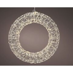 Christmas bauble Lumineo Silver Soft green 6 W 58 x 7 x 58 cm Advent wreathe For hanging LED Light