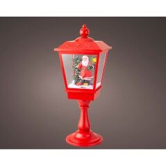 LED Lantern Lumineo Red Father Christmas Music Movement