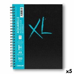 Drawing Pad Canson XL Aquarelle 34 Sheets White A5 5 Units 300 g/m² 148 x 210 mm