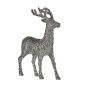 Decorative Figure Christmas Reindeer Glitter White Silver Plastic 15 x 45 x 30 cm (8 Units)