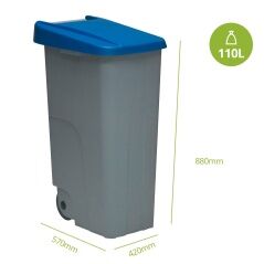 Recycling Waste Bin Denox Blue Grey