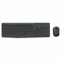 Tastiera e Mouse Wireless Logitech MK235 Grigio QWERTY Qwerty US