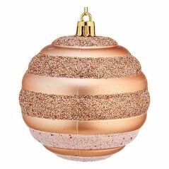 Set of Christmas balls Circles 8 cm Copper PVC (12 Units)