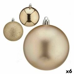 Set of Christmas balls champagne Plastic Ø 8 cm (6 Units)