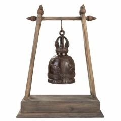 Bell Alexandra House Living Brown Copper Wood Rope Iron 16 x 72 x 48 cm