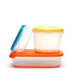 Lunch boxes, food containers and salad bowls